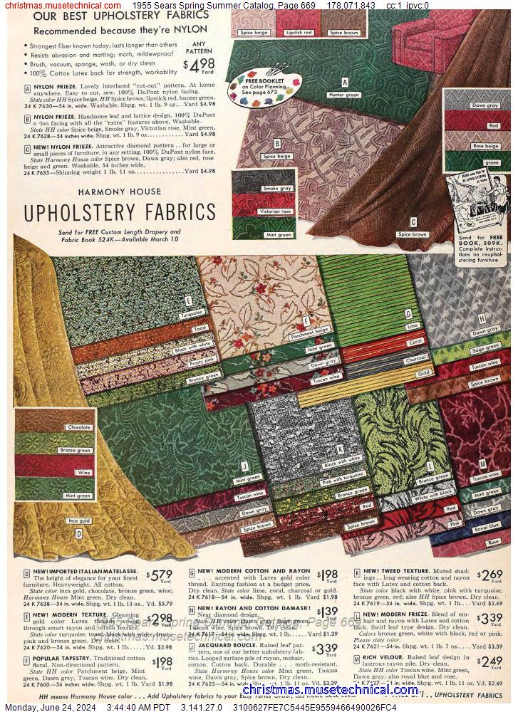 1955 Sears Spring Summer Catalog, Page 669