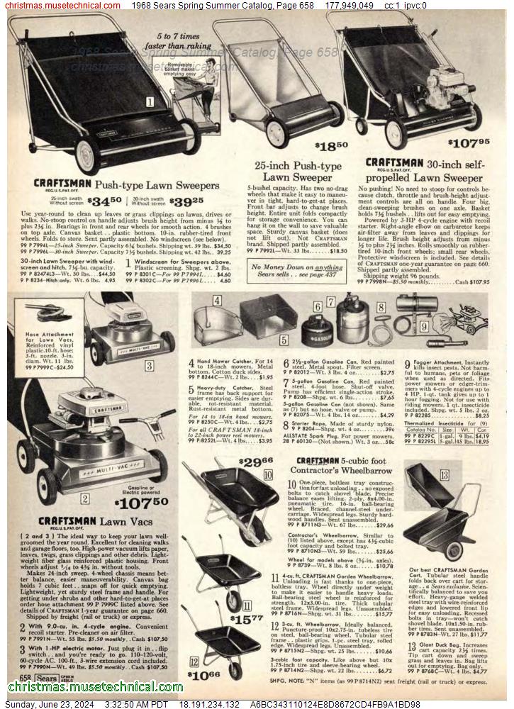 1968 Sears Spring Summer Catalog, Page 658