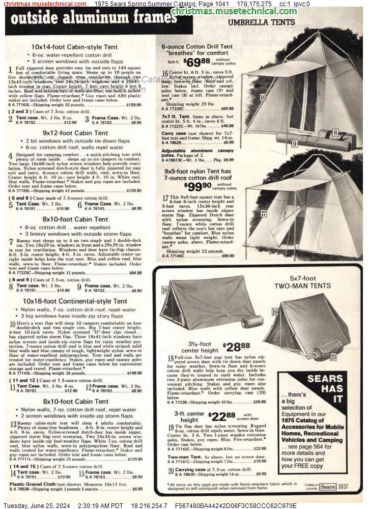 1975 Sears Spring Summer Catalog, Page 1041