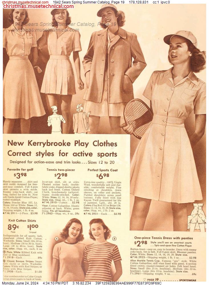 1942 Sears Spring Summer Catalog, Page 19