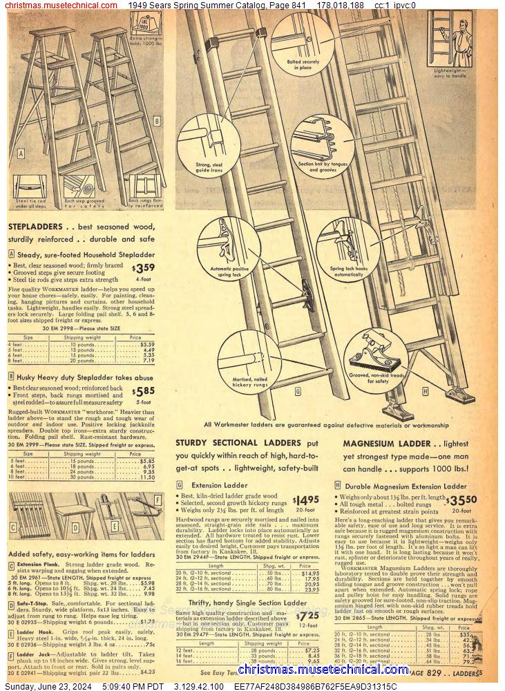 1949 Sears Spring Summer Catalog, Page 841