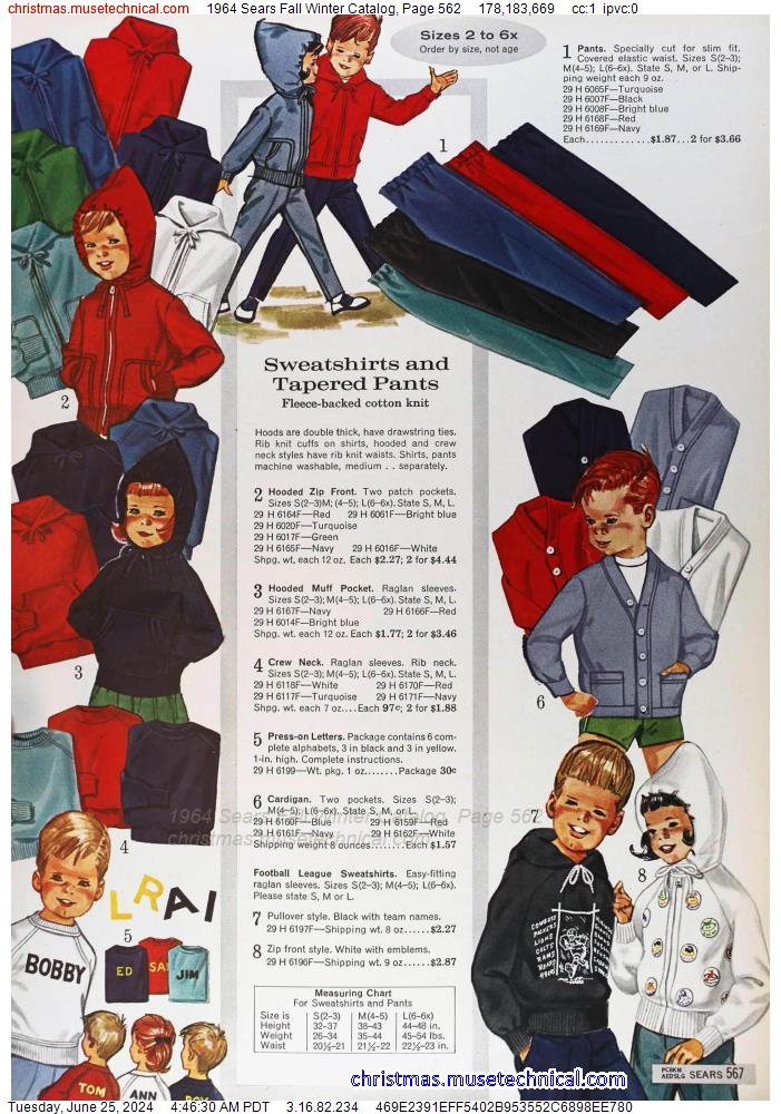 1964 Sears Fall Winter Catalog, Page 562