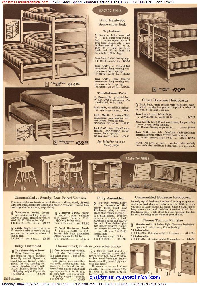 1964 Sears Spring Summer Catalog, Page 1533