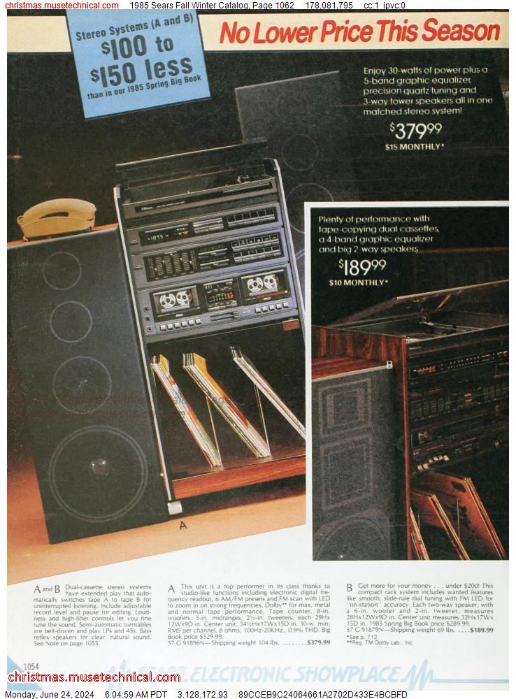 1985 Sears Fall Winter Catalog, Page 1062