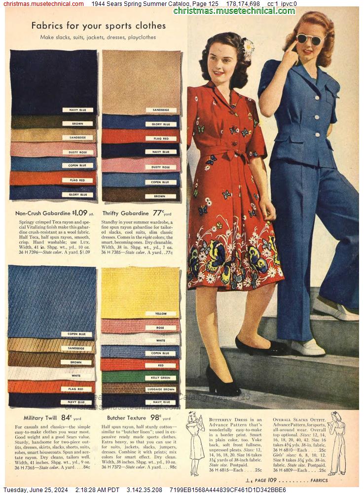 1944 Sears Spring Summer Catalog, Page 125