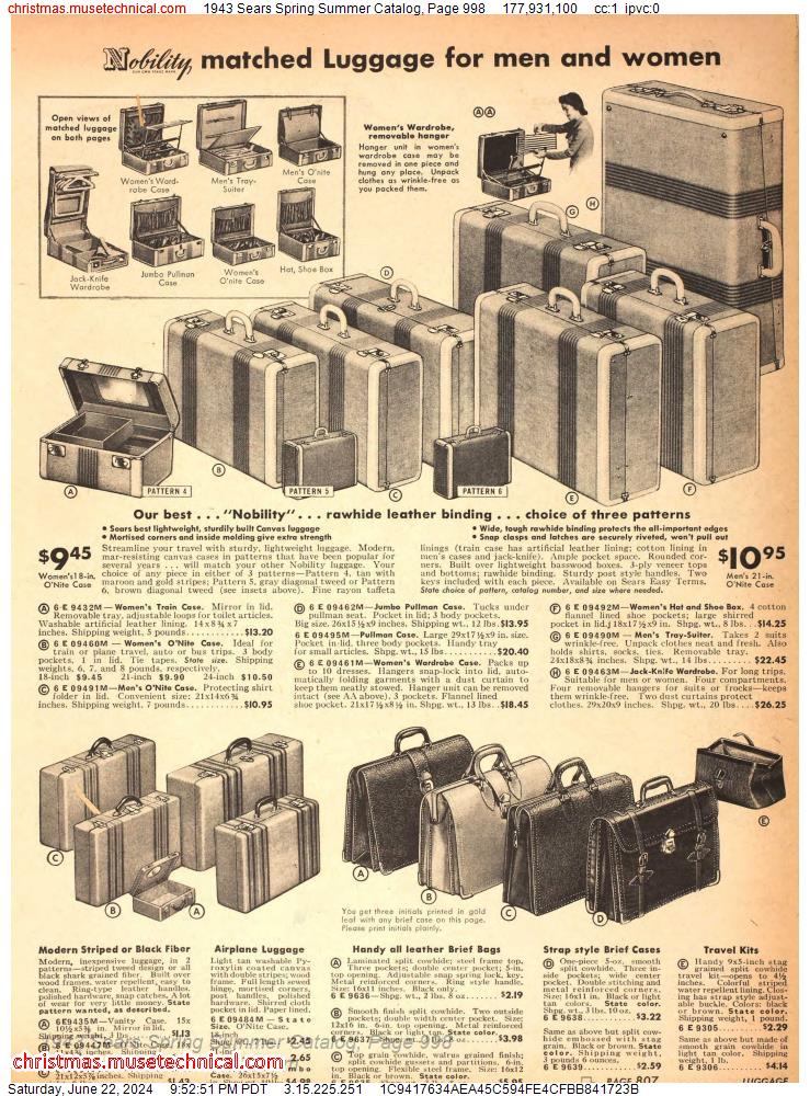 1943 Sears Spring Summer Catalog, Page 998