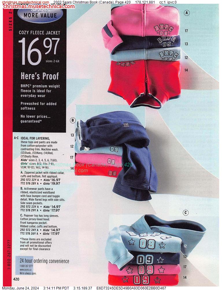 2003 Sears Christmas Book (Canada), Page 420