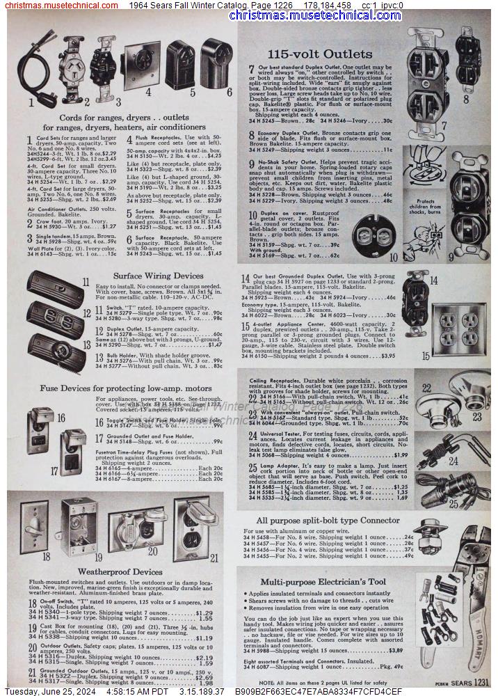 1964 Sears Fall Winter Catalog, Page 1226