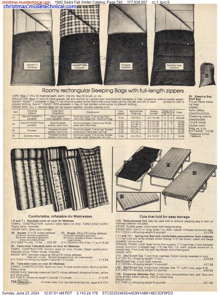1982 Sears Fall Winter Catalog, Page 790