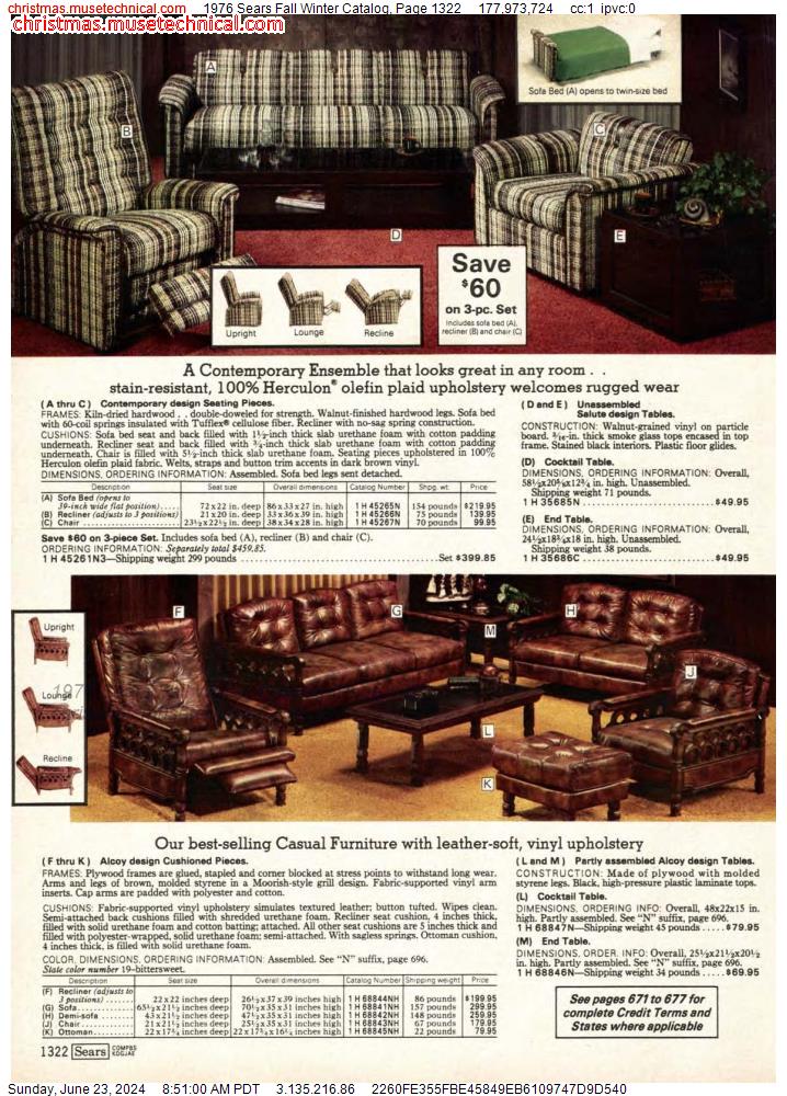 1976 Sears Fall Winter Catalog, Page 1322
