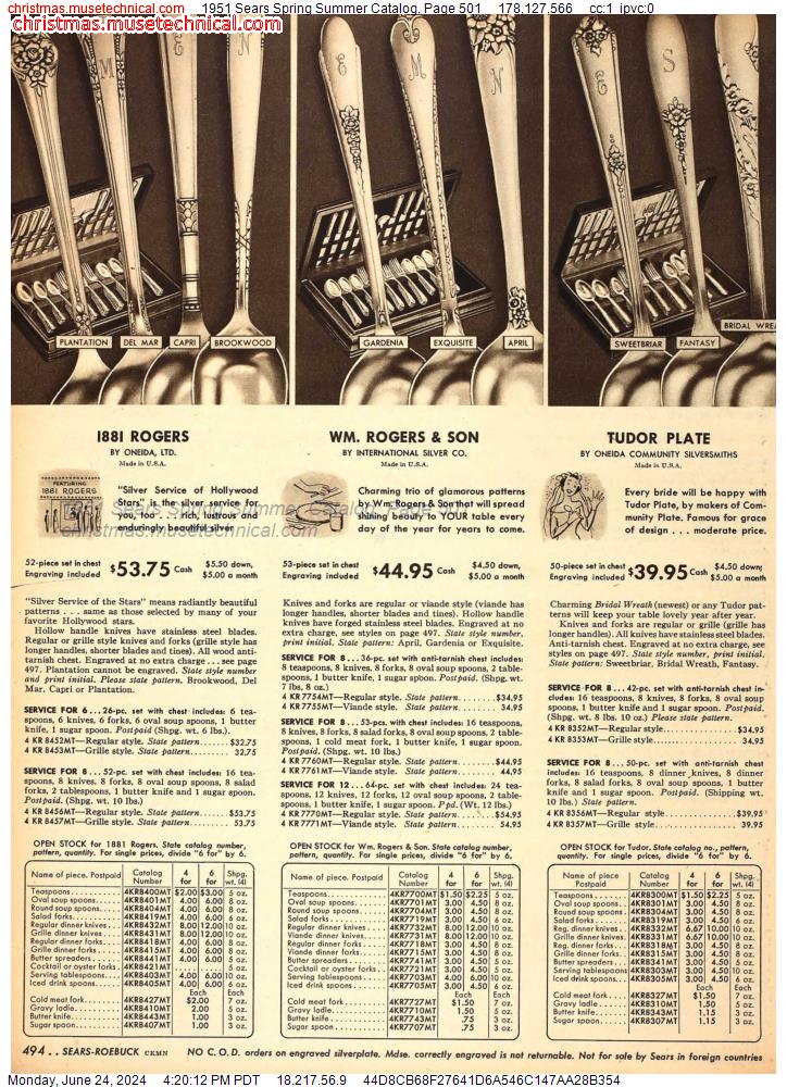 1951 Sears Spring Summer Catalog, Page 501