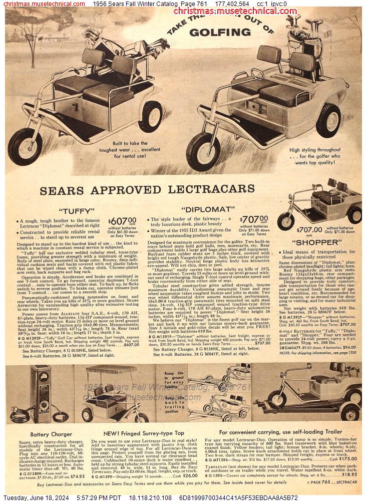 1956 Sears Fall Winter Catalog, Page 761