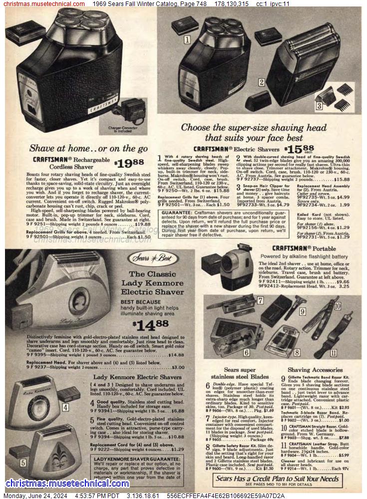 1969 Sears Fall Winter Catalog, Page 748