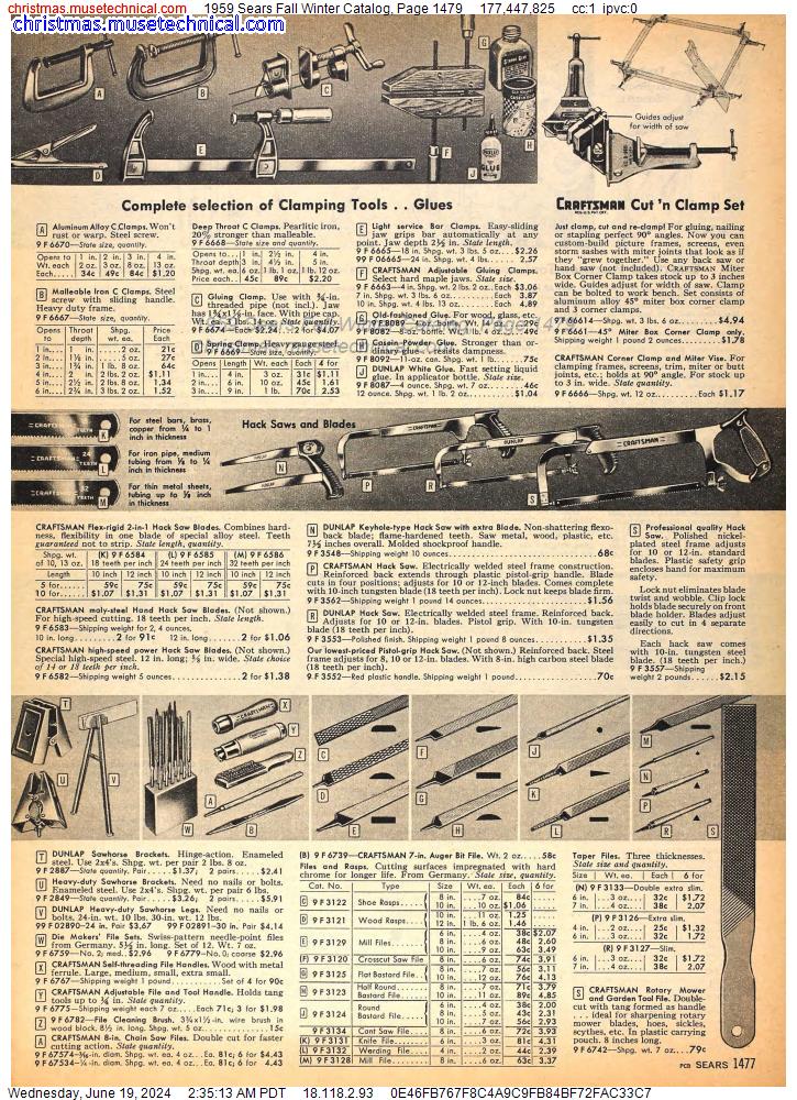 1959 Sears Fall Winter Catalog, Page 1479