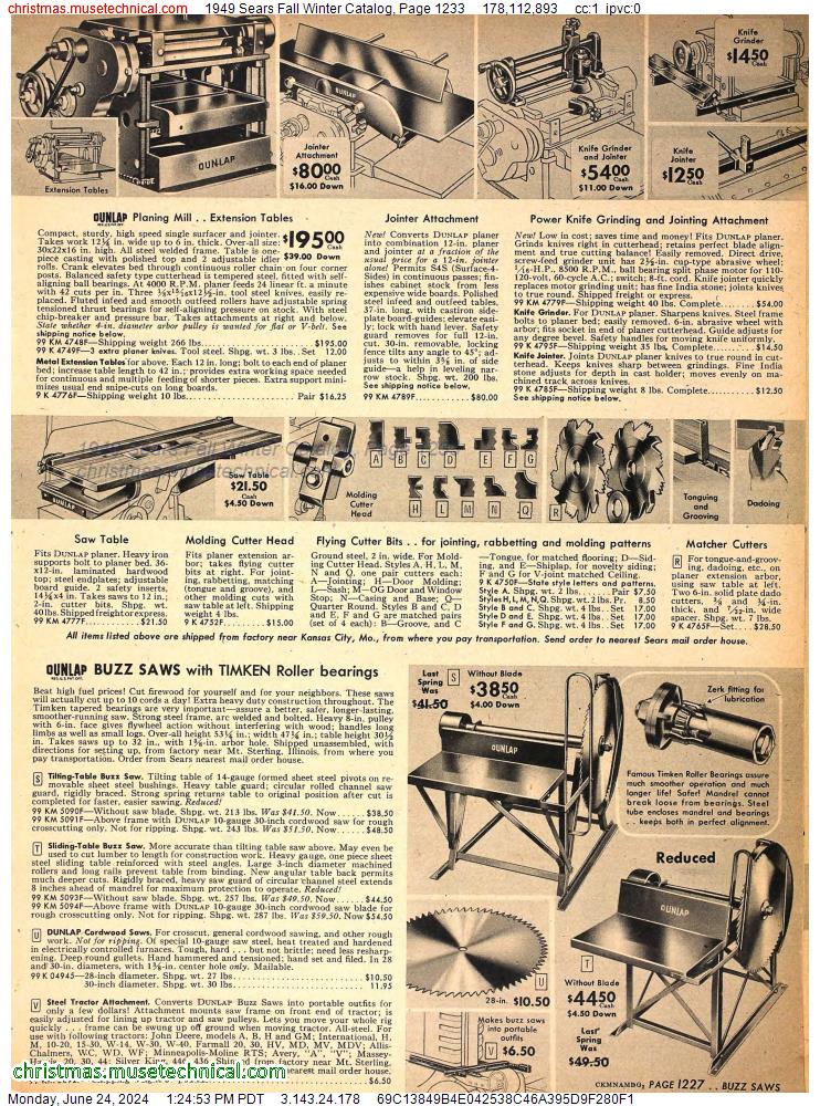 1949 Sears Fall Winter Catalog, Page 1233