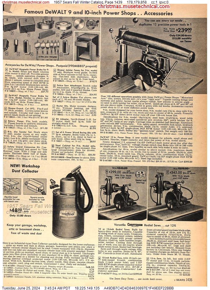 1957 Sears Fall Winter Catalog, Page 1439