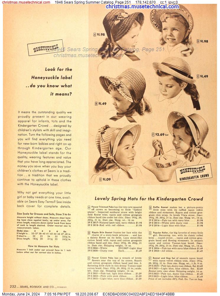 1946 Sears Spring Summer Catalog, Page 251