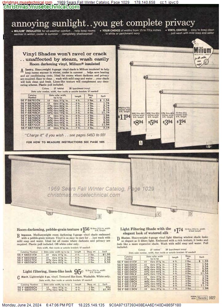 1969 Sears Fall Winter Catalog, Page 1029