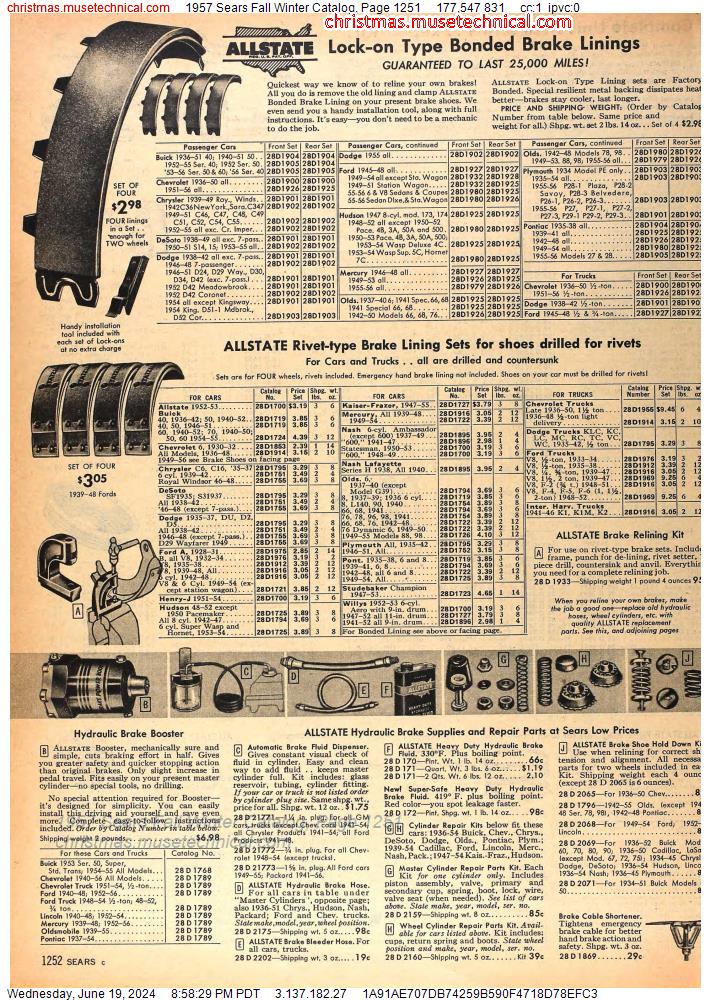 1957 Sears Fall Winter Catalog, Page 1251