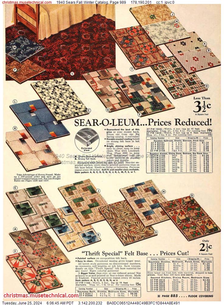 1940 Sears Fall Winter Catalog, Page 989