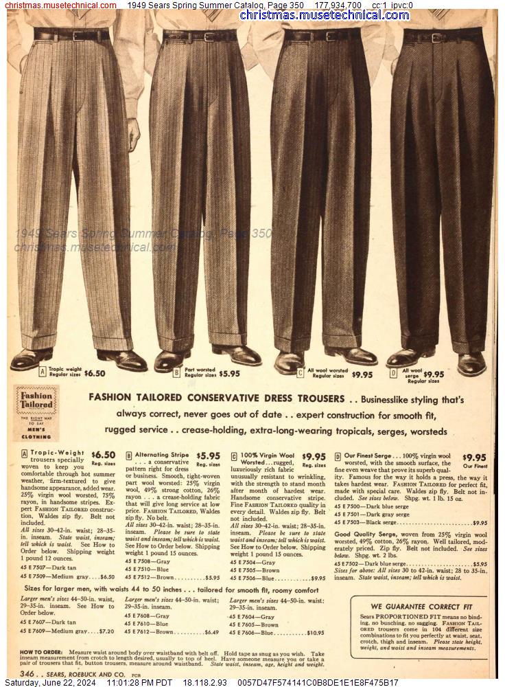 1949 Sears Spring Summer Catalog, Page 350