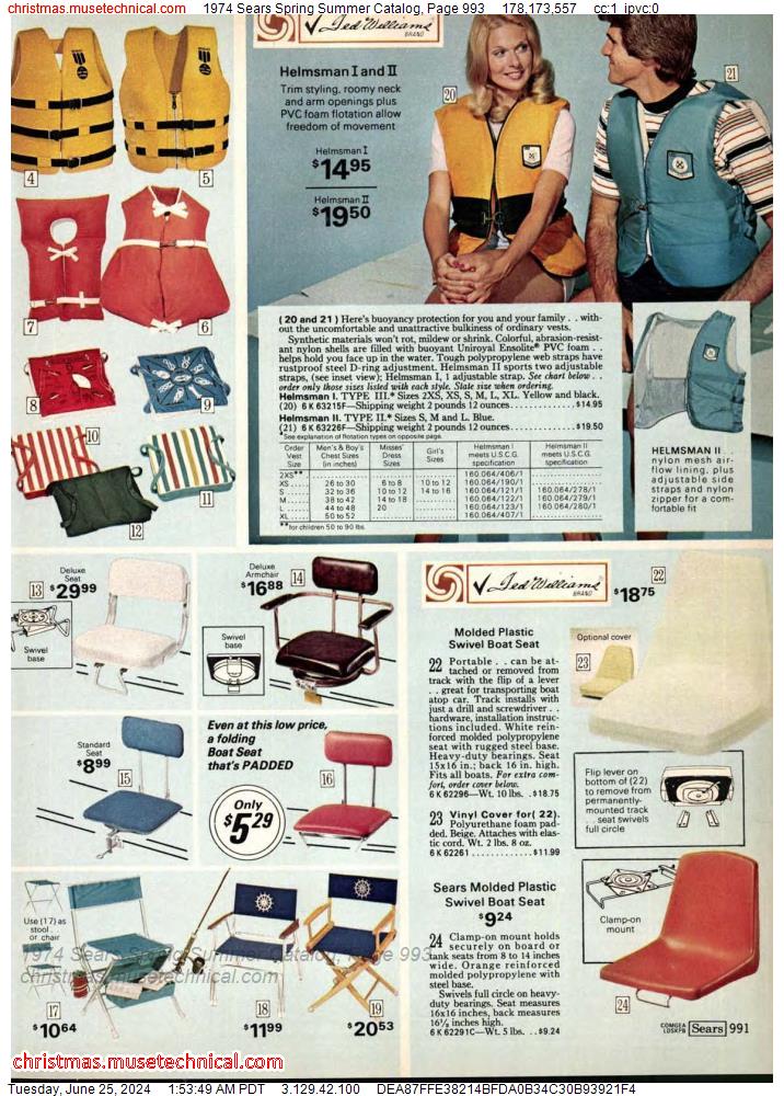 1974 Sears Spring Summer Catalog, Page 993