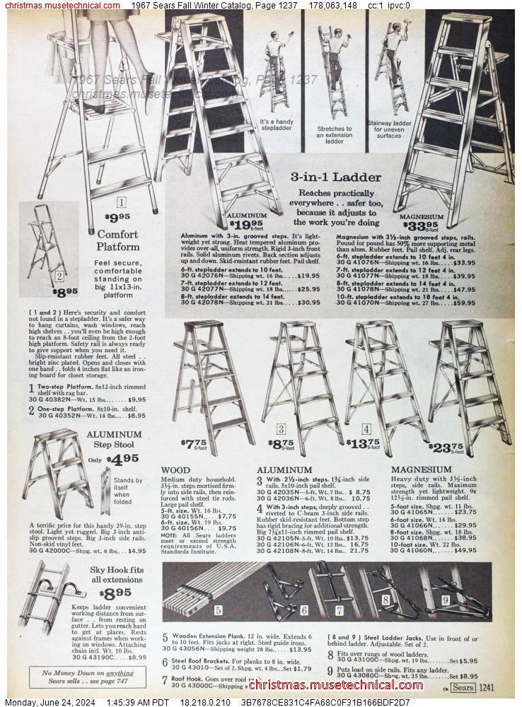 1967 Sears Fall Winter Catalog, Page 1237