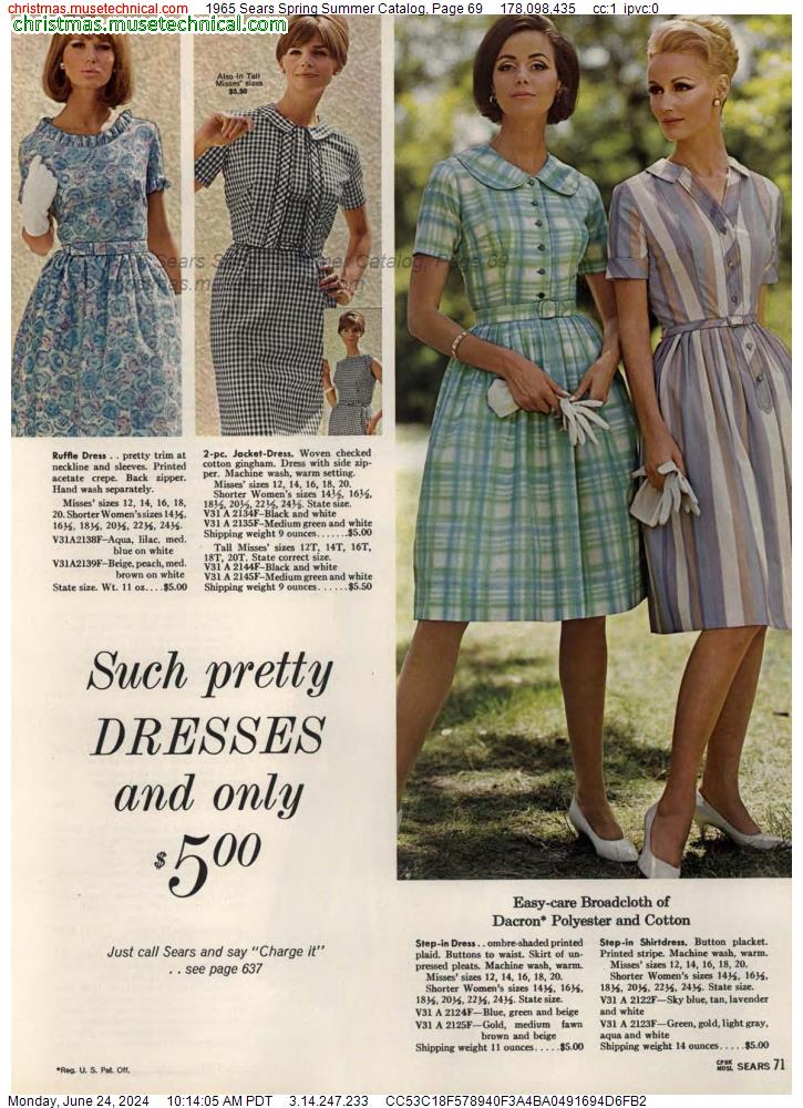 1965 Sears Spring Summer Catalog, Page 69