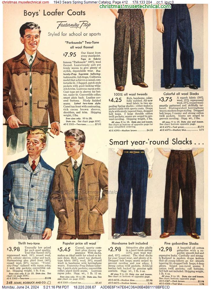 1943 Sears Spring Summer Catalog, Page 412