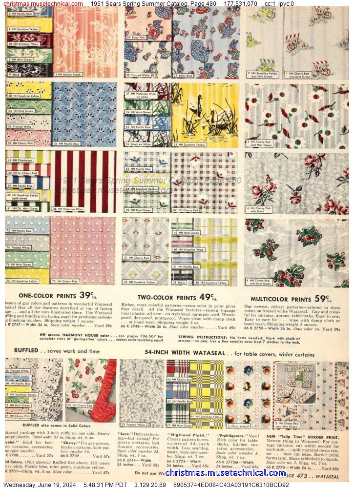1951 Sears Spring Summer Catalog, Page 480