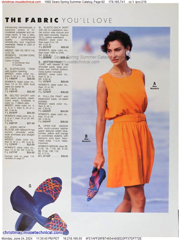 1992 Sears Spring Summer Catalog, Page 62