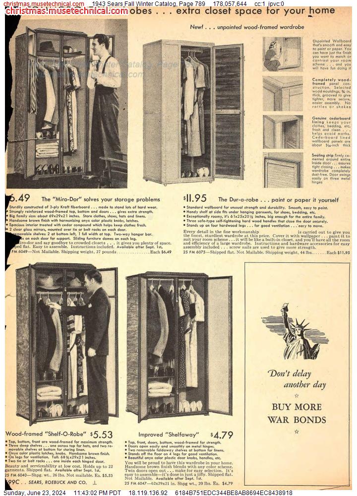 1943 Sears Fall Winter Catalog, Page 789