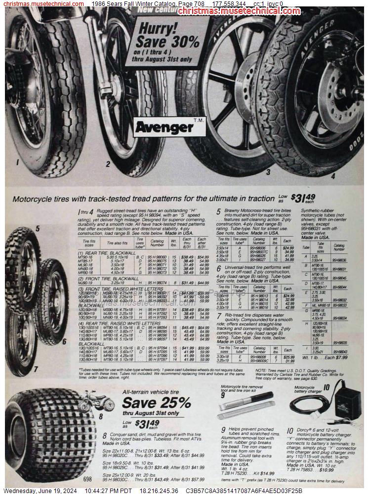 1986 Sears Fall Winter Catalog, Page 708
