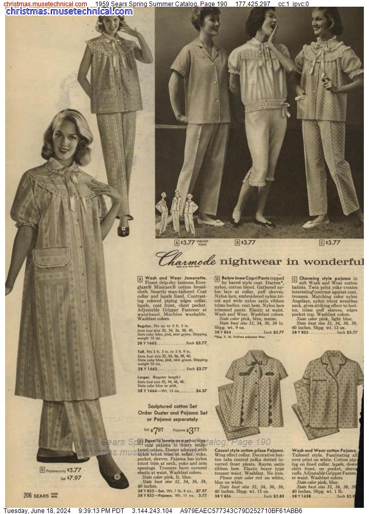 1959 Sears Spring Summer Catalog, Page 190