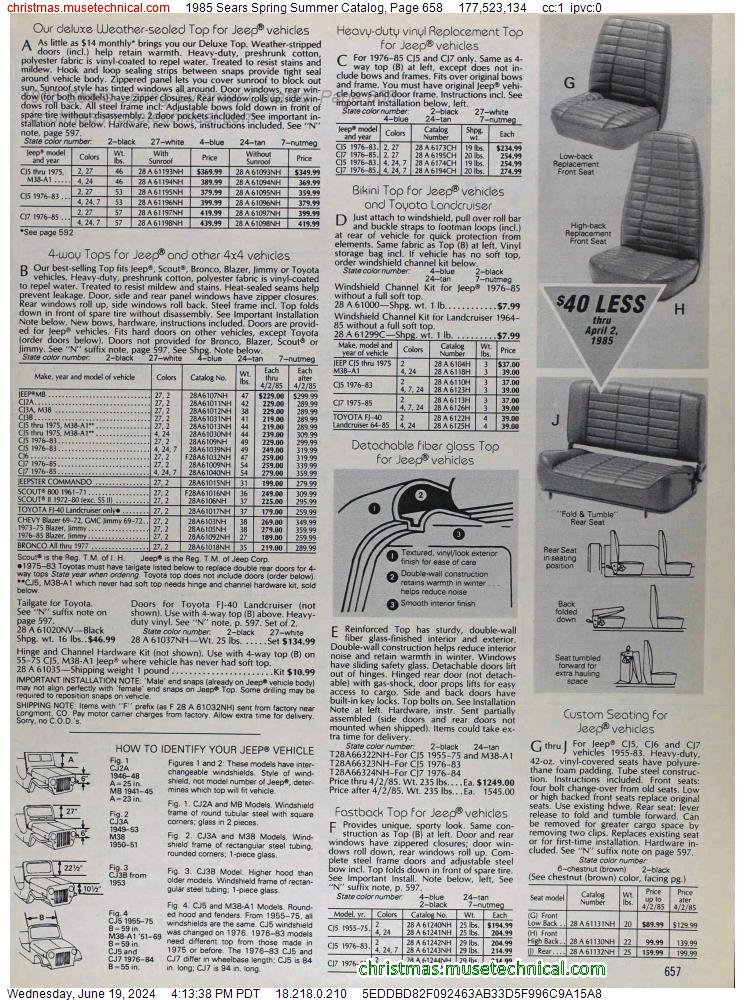 1985 Sears Spring Summer Catalog, Page 658