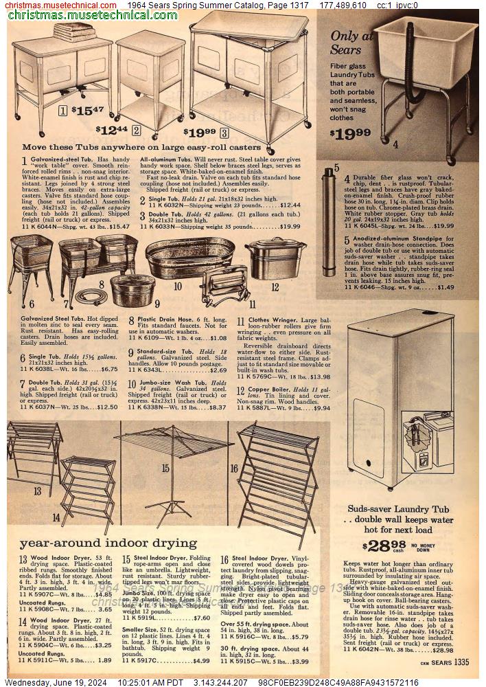 1964 Sears Spring Summer Catalog, Page 1317