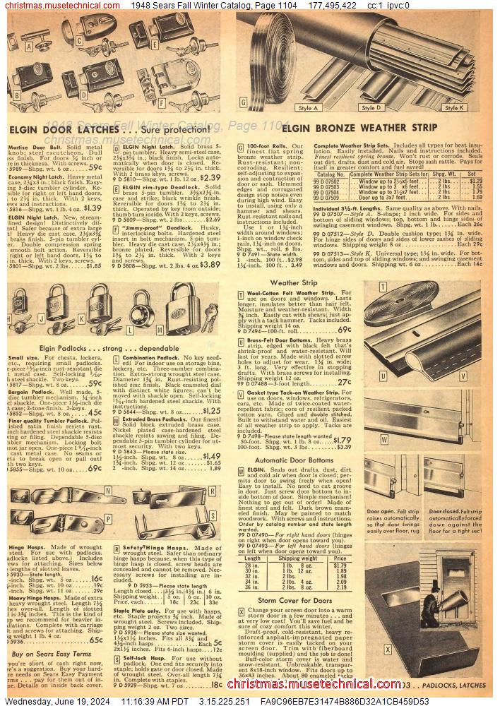 1948 Sears Fall Winter Catalog, Page 1104