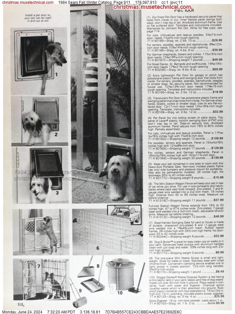 1984 Sears Fall Winter Catalog, Page 911