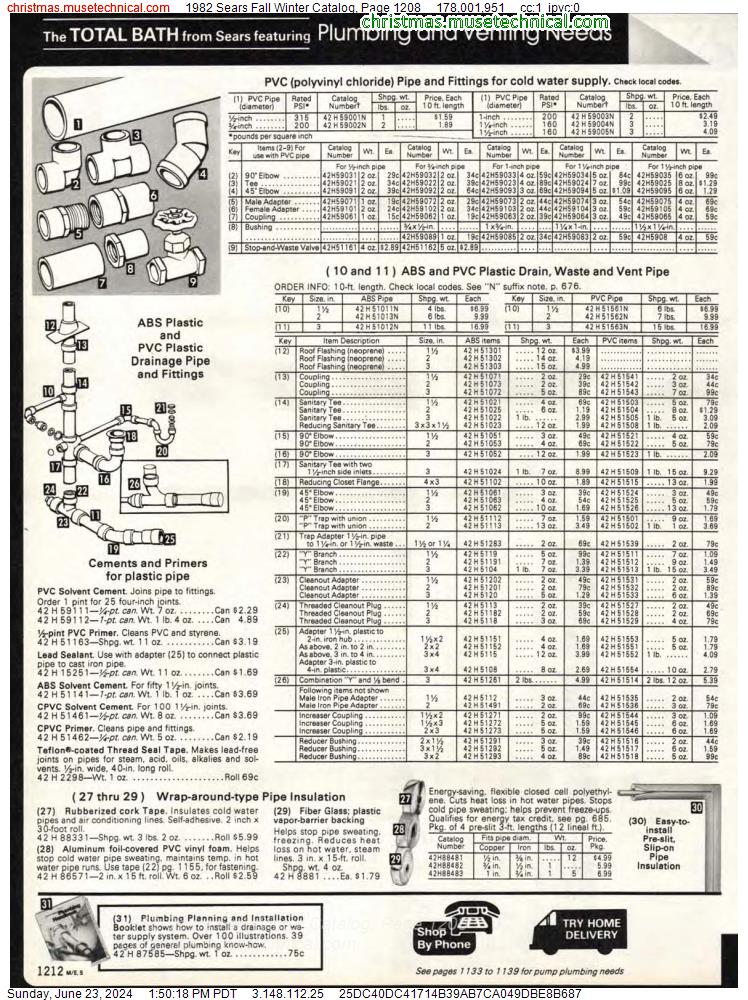 1982 Sears Fall Winter Catalog, Page 1208