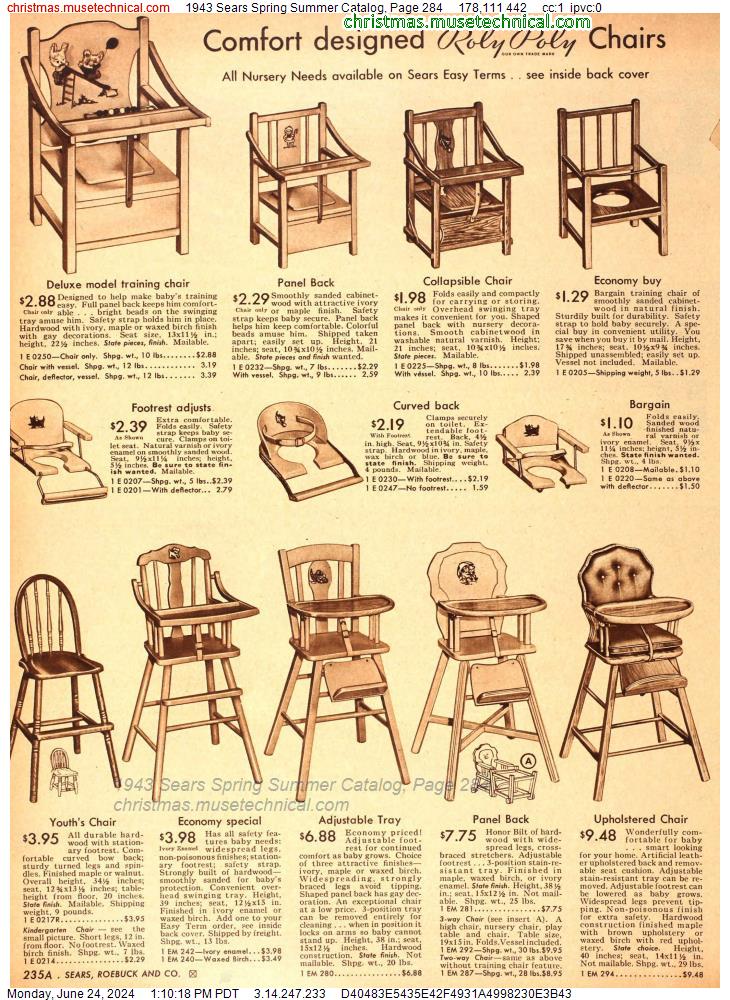 1943 Sears Spring Summer Catalog, Page 284