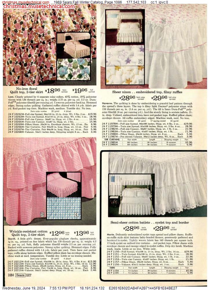 1969 Sears Fall Winter Catalog, Page 1086