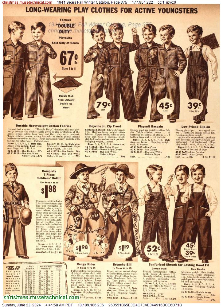 1941 Sears Fall Winter Catalog, Page 375