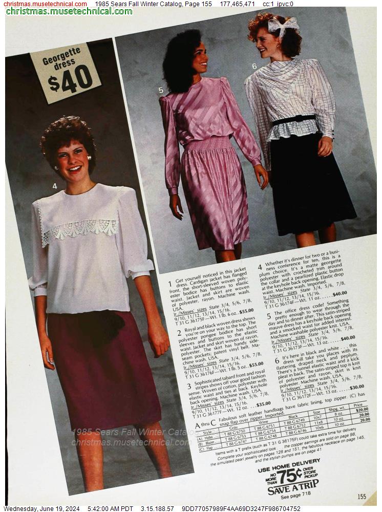 1985 Sears Fall Winter Catalog, Page 155