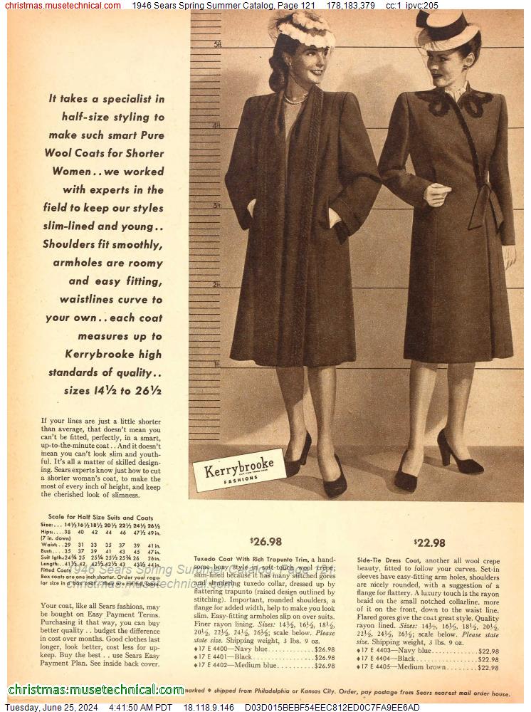 1946 Sears Spring Summer Catalog, Page 121