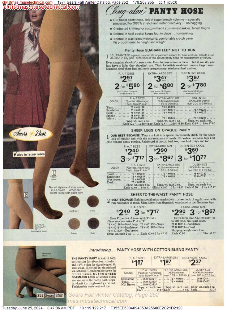 1974 Sears Fall Winter Catalog, Page 252