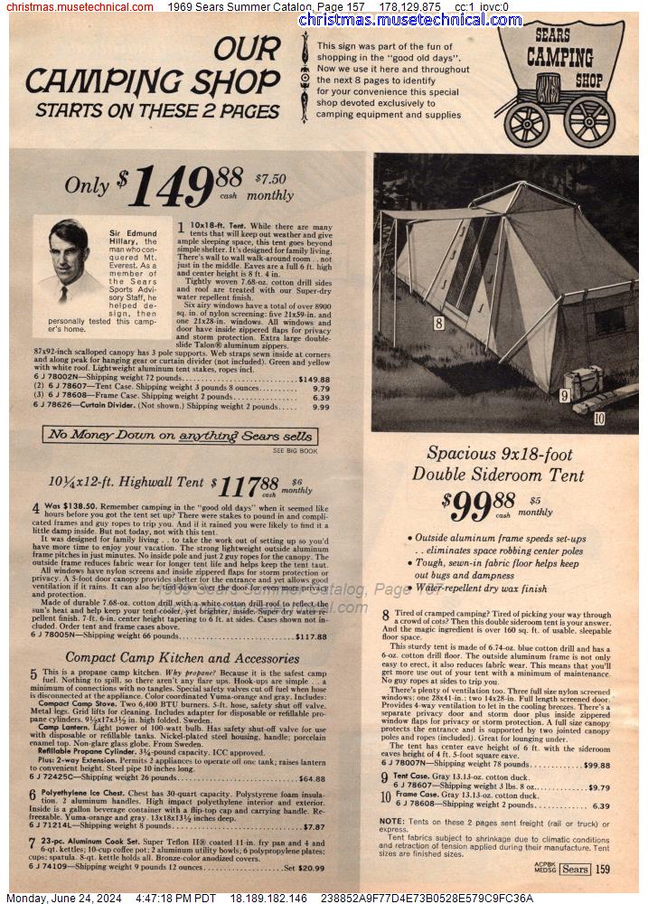 1969 Sears Summer Catalog, Page 157