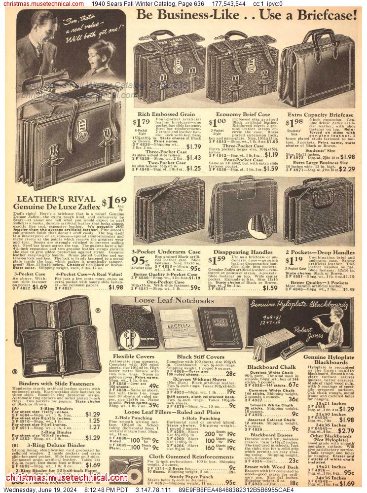 1940 Sears Fall Winter Catalog, Page 636