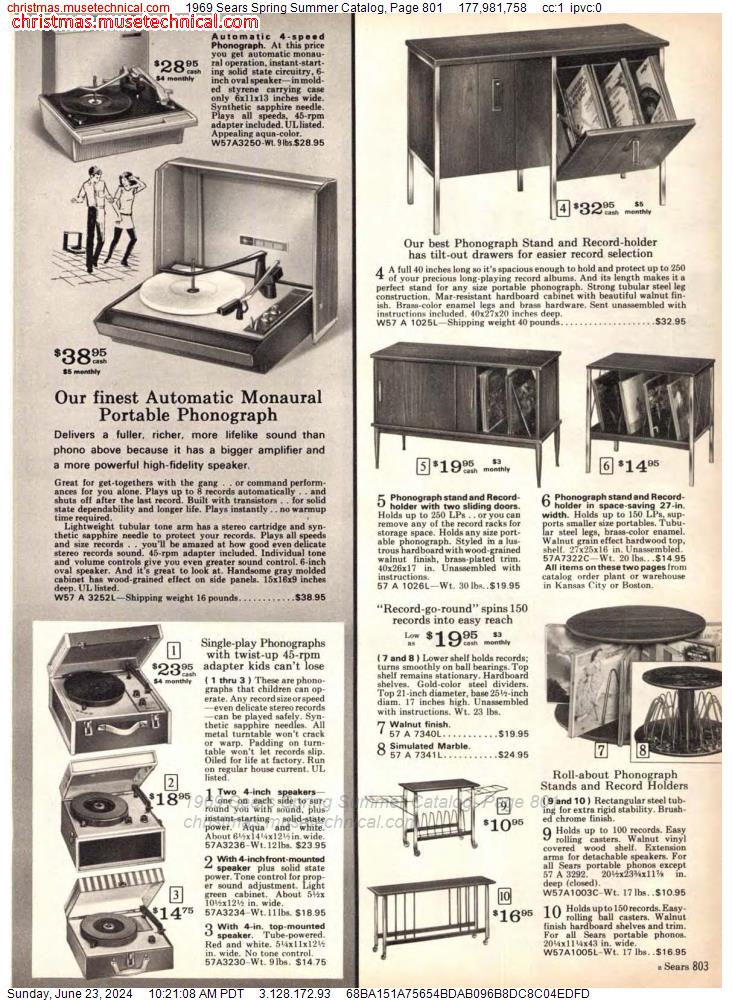 1969 Sears Spring Summer Catalog, Page 801