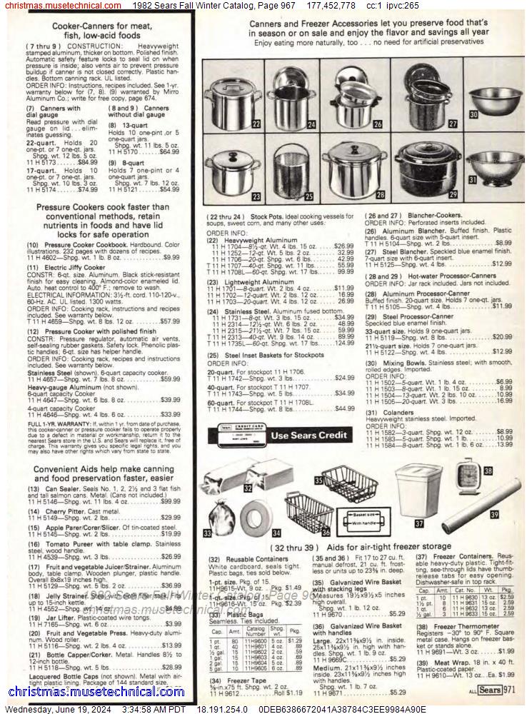 1982 Sears Fall Winter Catalog, Page 967
