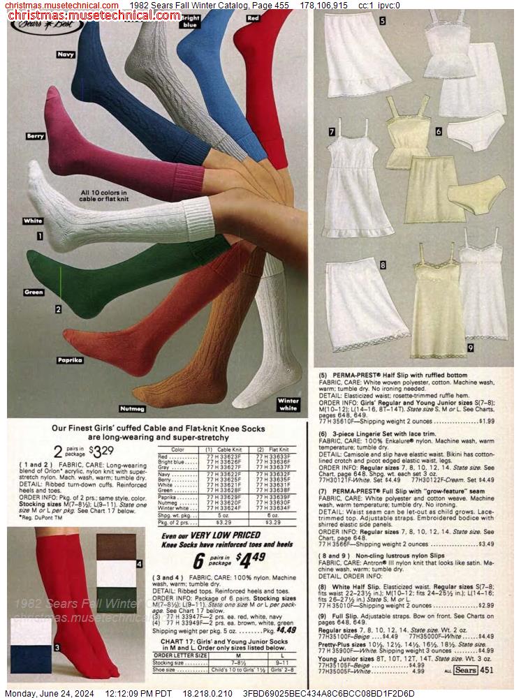 1982 Sears Fall Winter Catalog, Page 455